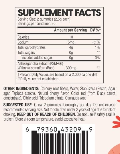 Akshar Ayurveda - KSM-66 Ashwagandha Sugar-Free Gummies (60/Pack) - Helps Manage Symptoms of Stress and Fatigue - Vegan Cruelty-Free.