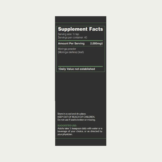 AKSHAR Ayurveda - Moringa Powder (80g) A rich source of antioxidants and essential nutrients - Vegan Cruelty Free