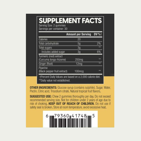 Akshar Ayurveda - Turmeric with Ginger Gummies (60/Pack) - Immune Support & Super antioxidant - Vegan Cruelty-Free.