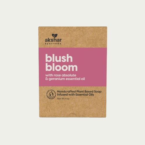 Akshar Ayurveda - Blush Bloom Herbal Soap (4.oz) - Handcrafted plant based soap infused with essential oils.