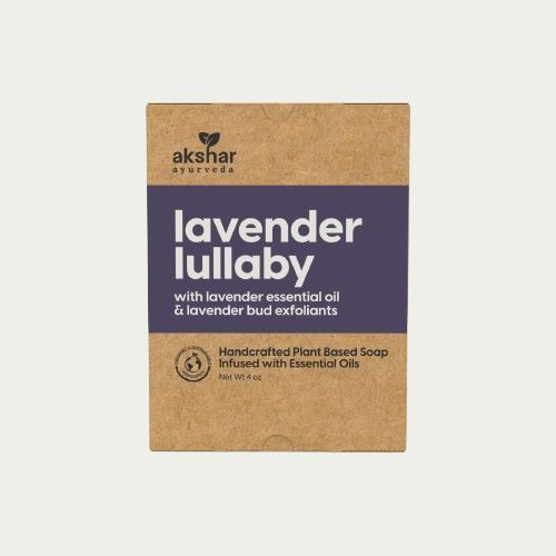 Akshar Ayurveda - Lavender Lullaby Herbal Soap (4.oz) - Handcrafted plant based soap infused with essential oils.