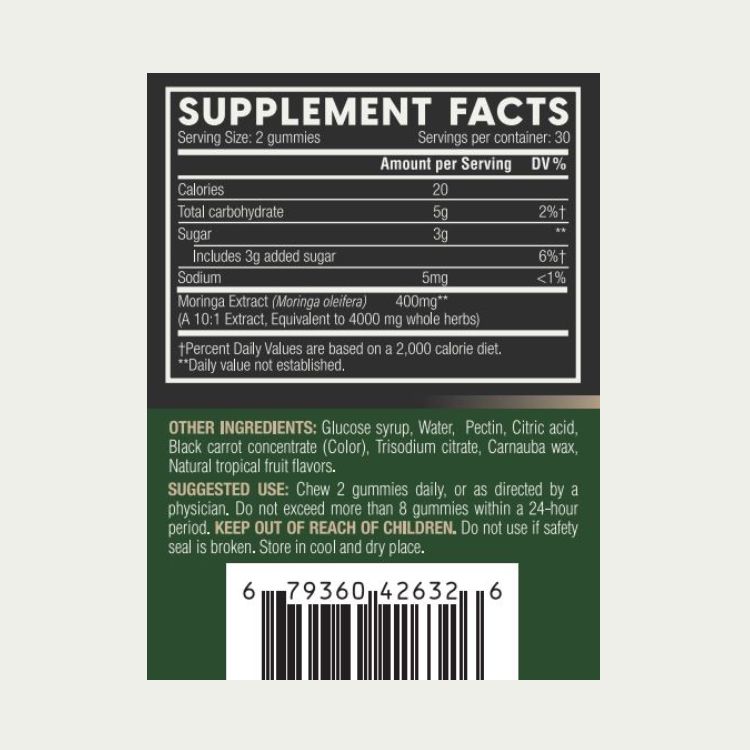 Akshar Ayurveda - Moringa Gummies (60/Pack) - Supports Overall Wellness and Vitality  - Vegan Cruelty-Free.