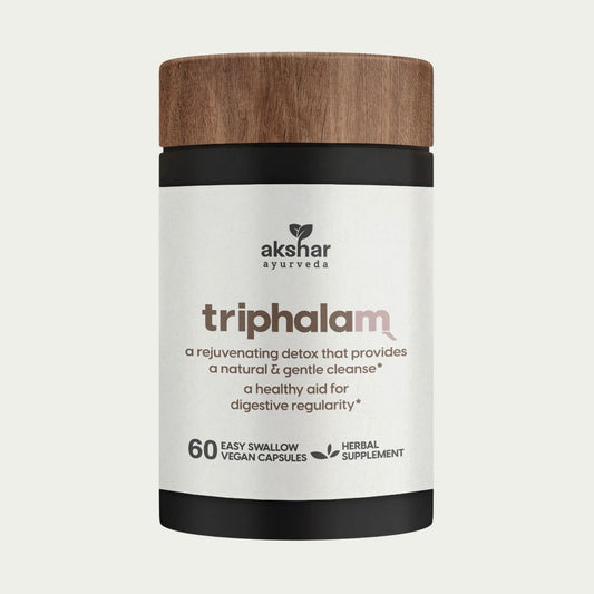 AKSHAR Ayurveda -  Detox-aid Tablets - Triphala Guggulu Tablets (60/Pack) - Vegan Cruelty Free.