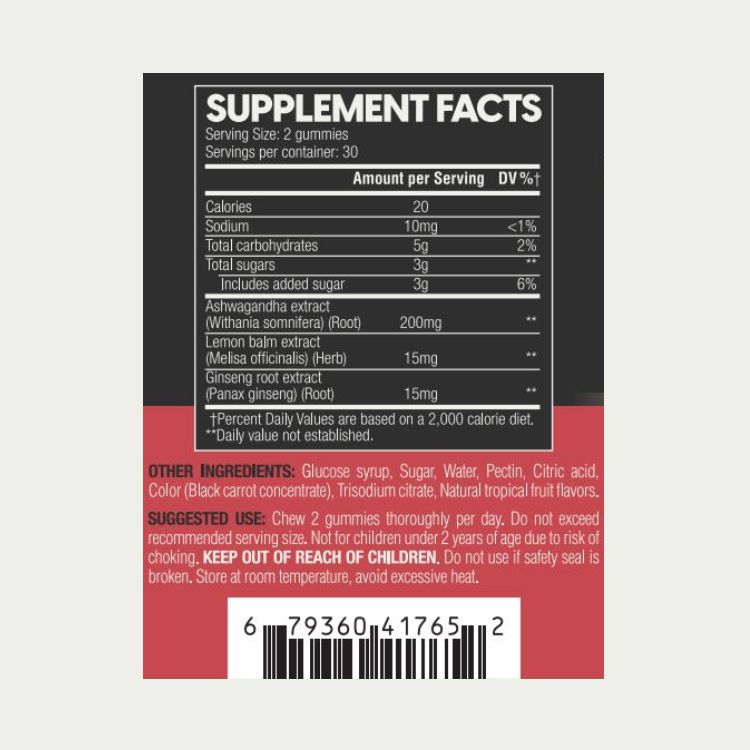 Akshar Ayurveda - Ashwagandha with Ginseng Gummies - A Natural Source of Energy & Vitality - Vegan Cruelty-Free (60/Count))