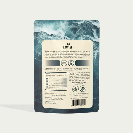 Akshar Ayurveda - 32 oz Epsom Salt with Eucalyptus & Rosemary (2/LB)