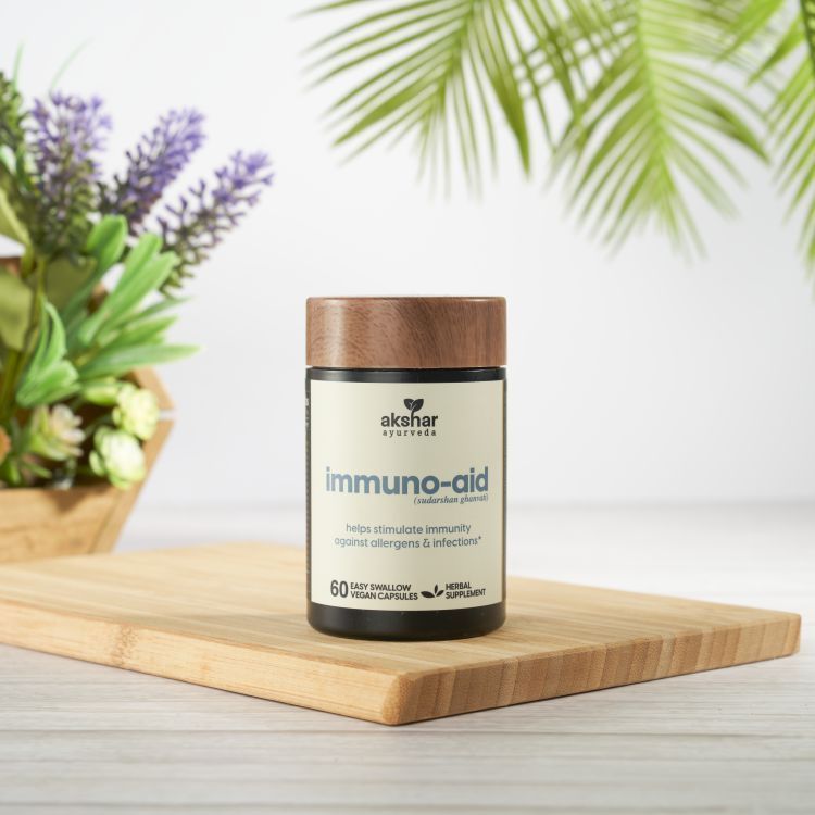 AKSHAR Ayurveda - Gluco-aid Capsules 500mg (60/Pack) - Supports healthy blood sugar levels  - Vegan Cruelty Free.