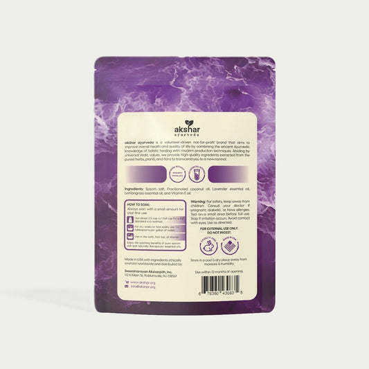 Akshar Ayurveda - 32 oz Epsom Salt with Lavender & Lemongrass (2/LB)