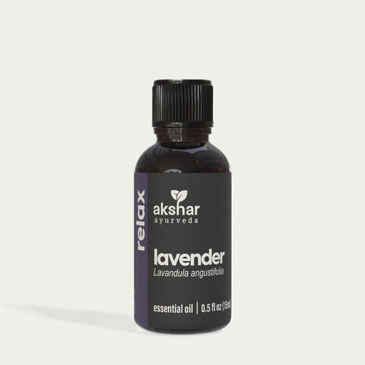 Akshar Ayurveda - Lavender Essential Oil - 100% Pure & Natural | Therapeutic Grade | Steam Distilled (15ml)