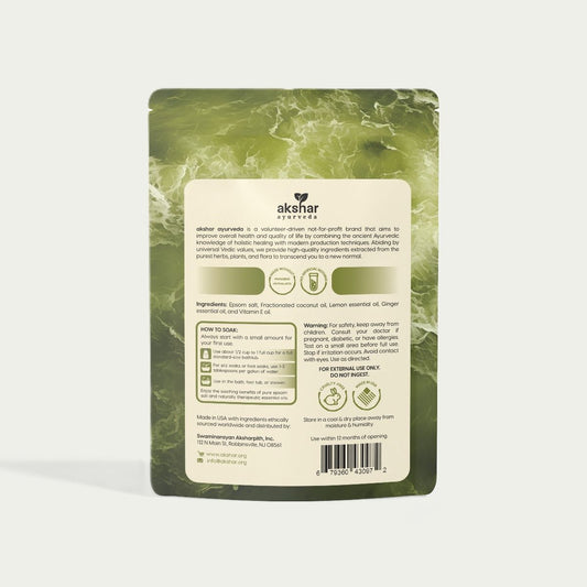 Akshar Ayurveda - 32 oz Epsom Salt with Lemon & Ginger (2/LB)