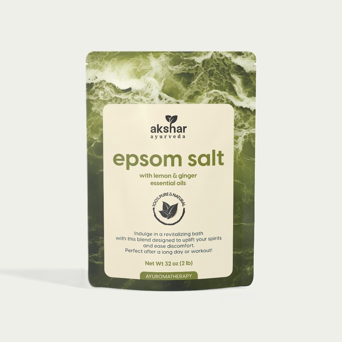 Akshar Ayurveda - 32 oz Epsom Salt with Lemon & Ginger (2/LB)