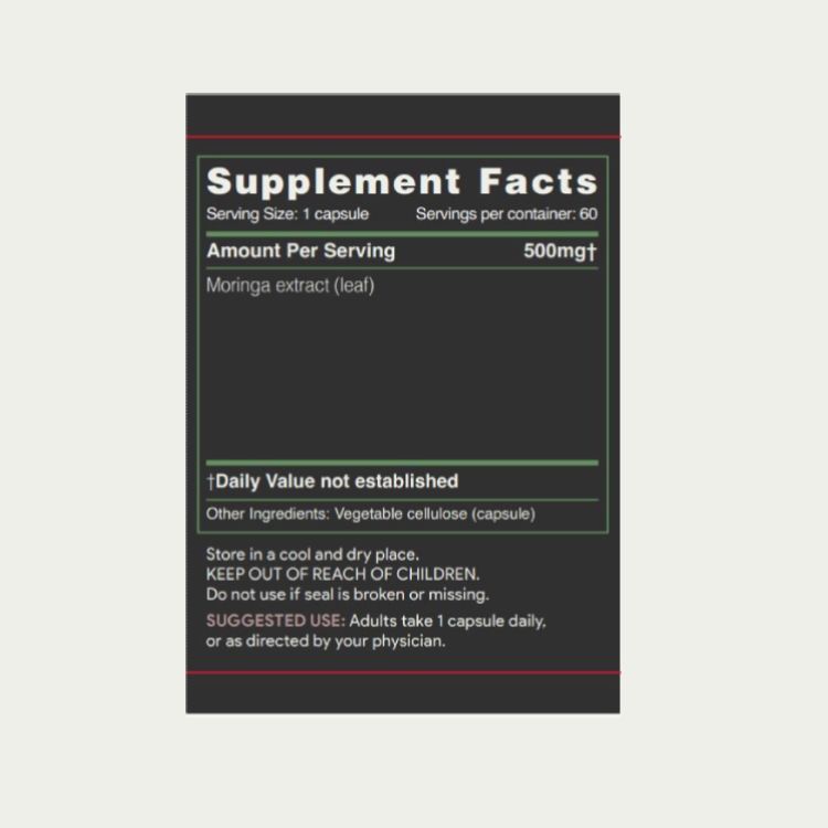 AKSHAR Ayurveda - Moringa Capsules 500mg (60/Count) - Supports overall wellness and vitality - Vegan Cruelty Free.
