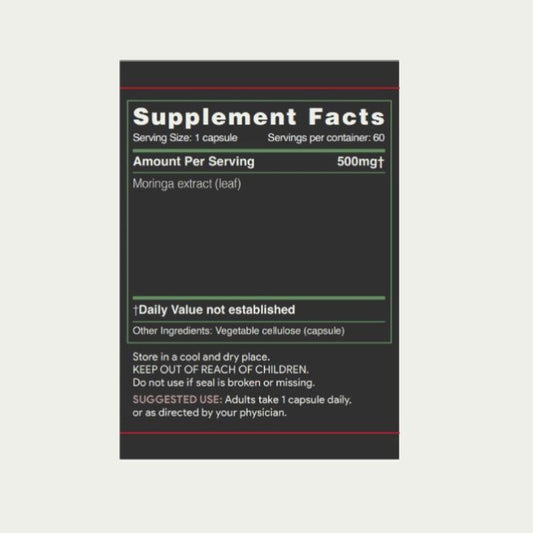 AKSHAR Ayurveda - Moringa Capsules 500mg (60/Count) - Supports overall wellness and vitality - Vegan Cruelty Free.