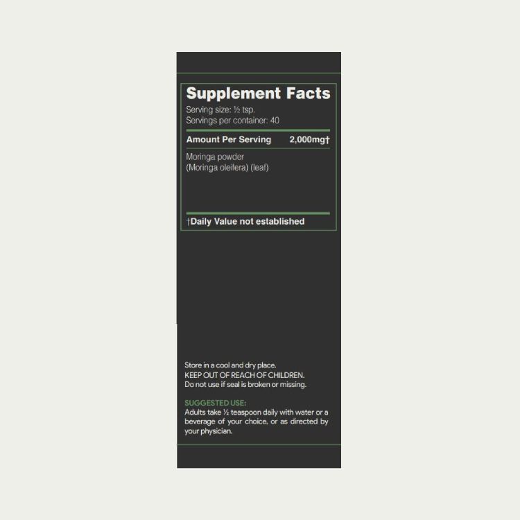 AKSHAR Ayurveda - Moringa Powder (80g) A rich source of antioxidants and essential nutrients - Vegan Cruelty Free