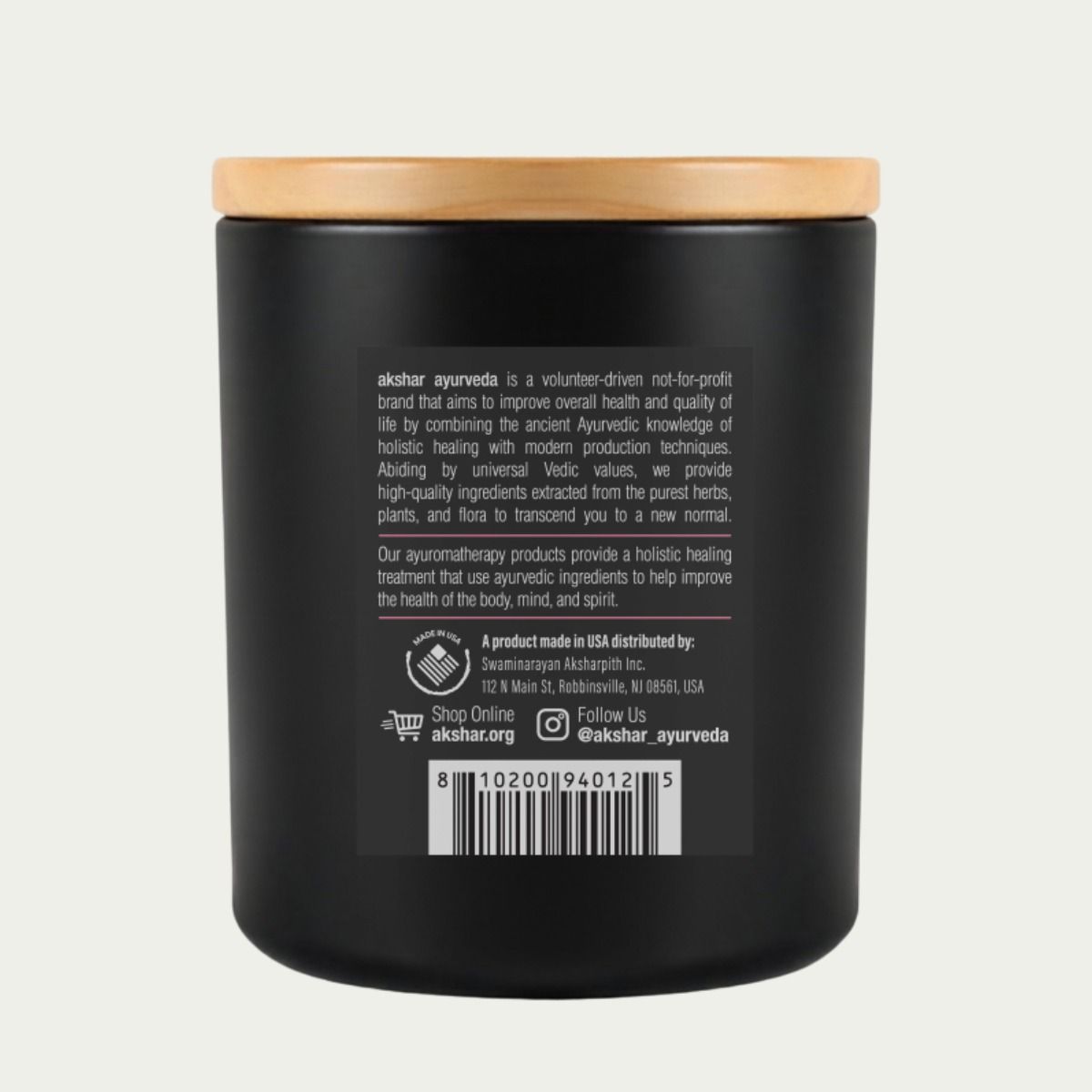 Akshar Ayurveda - Rose De-Stress Candle I 100% Natural Soy Wax | Hand Poured I Ayuroma Therapy (8.oz)