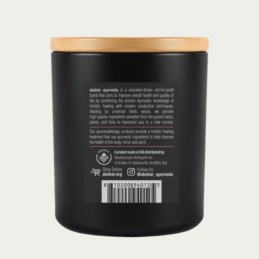 Akshar Ayurveda - Rose De-Stress Candle I 100% Natural Soy Wax | Hand Poured I Ayuroma Therapy (8.oz)