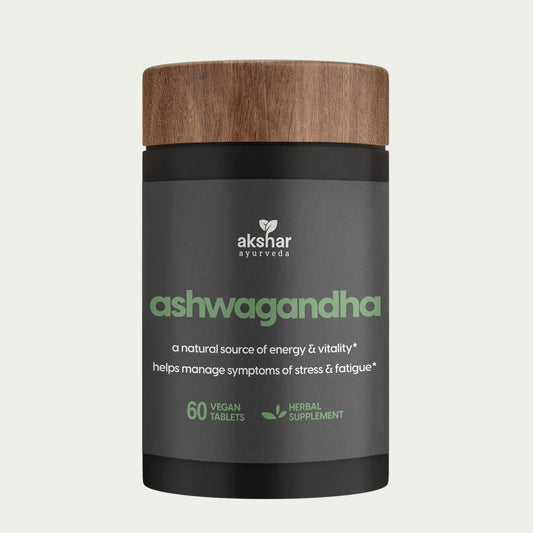 AKSHAR Ayurveda - Ashwagandha Tablets (60/Pack) - Adaptogenic Vitality Support - Vegan Cruelty-Free.