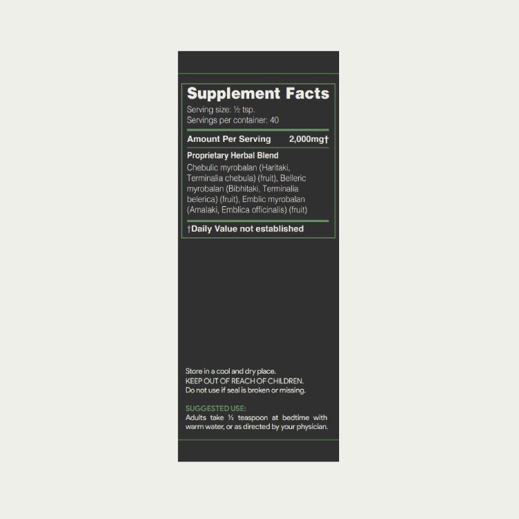 AKSHAR Ayurveda - Triphala Powder (80g) A Rejuvenating Detox with Regular Digestive Cleansing- Vegan Cruelty Free.