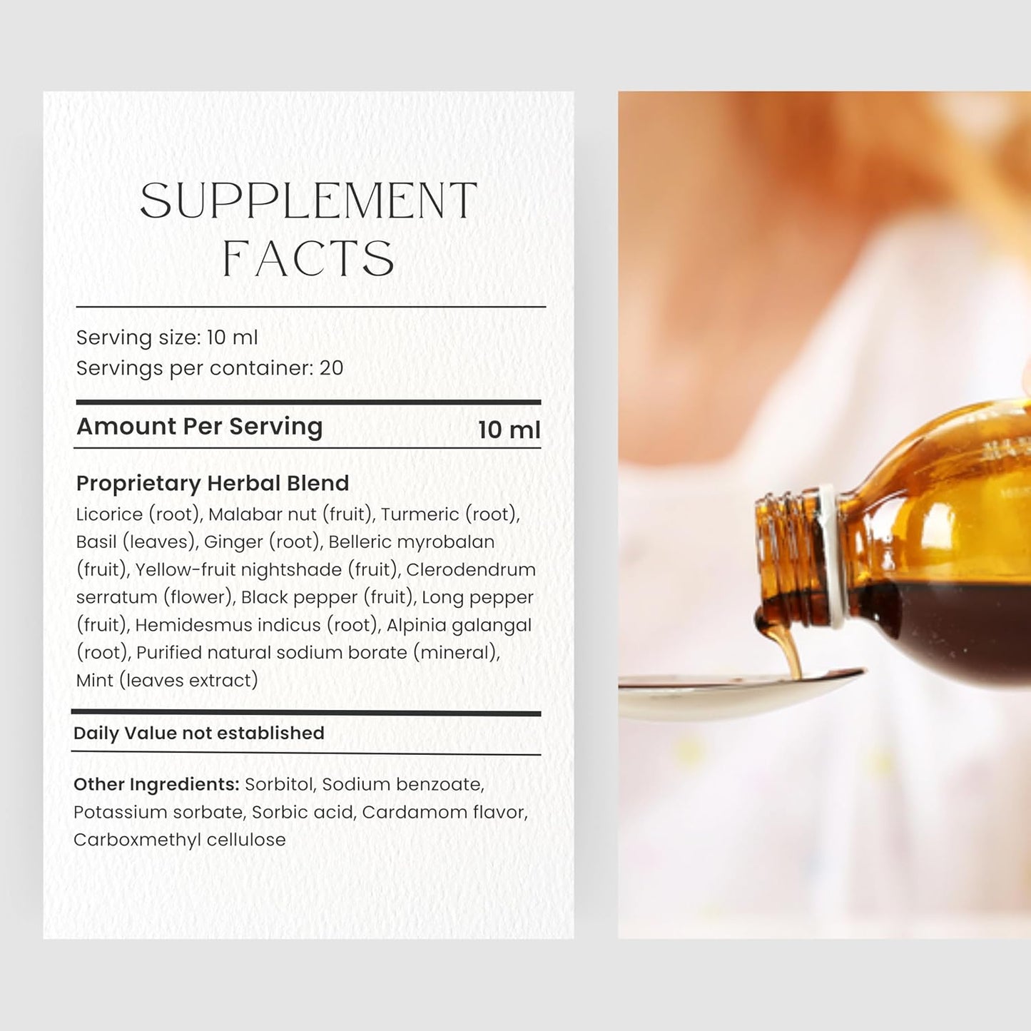 AKSHAR Ayurveda - Tulsin Syrup, Natural Cough Syrup (200ml) with Licorice, Ginger, Turmeric, Basil, Malabar Nut - Respiratory Lung Health Supplements, Mucus Relief & Bronchial Wellness Syrup.